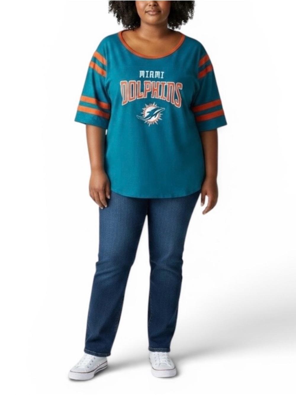 Miami Dolphins Logo NFL 100% Cotton Jersey Shirt 🏈 Football 🏈 4X Blue & Orange - Picture 2 of 7
